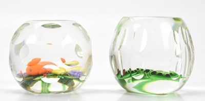 Lot 209 - PERTHSHIRE; two faceted glass paperweights,...