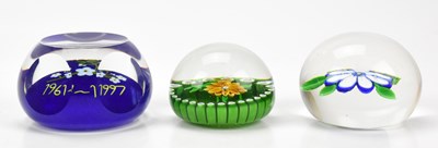 Lot 251 - PERTHSHIRE; three glass paperweights including...