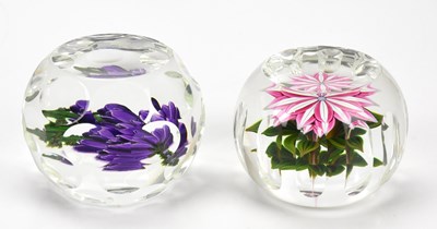 Lot 212 - STRATHEARN; a large faceted glass paperweight...