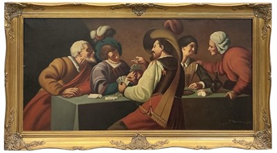 Lot 304 - UNATTRIBUTED; a modern oil on canvas, 'Card...