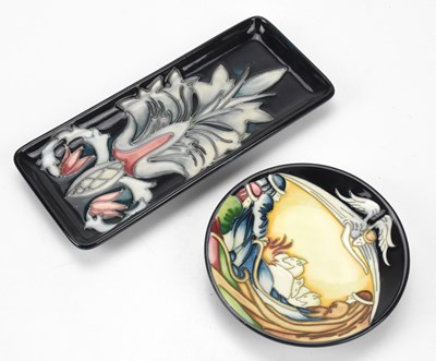 Lot 392 - PHILIP GIBSON FOR MOORCROFT; a rectangular pin...