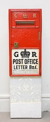 Lot 134 - A  George V iron post office letter box front,...