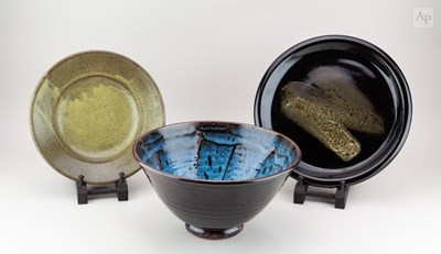 Lot 641 - TIM ANDREWS (born 1960); a stoneware plate...