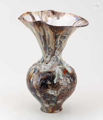 Lot 227 - FREYA BRAMBLE-CARTER; 'Gaia', a tall stoneware...