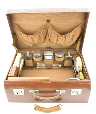 Lot 1120 - MAPPIN & WEBB LTD; a fine brown leather vanity...