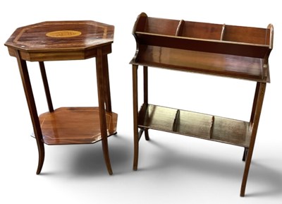 Lot 88 - An Edwardian mahogany three tier book trough...