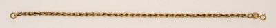 Lot 1551 - A 9ct yellow gold rope twist bracelet with...