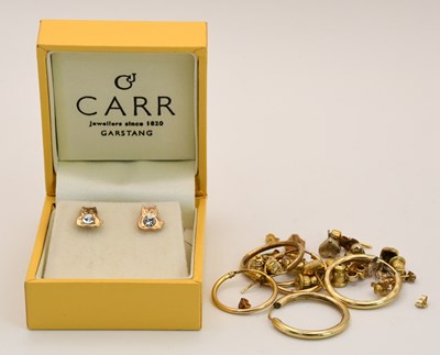 Lot 1508 - Various earrings including some marked '375',...