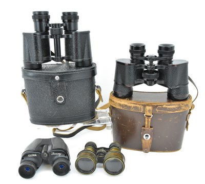 Lot 489 - Four pairs of binoculars comprising a Russian...
