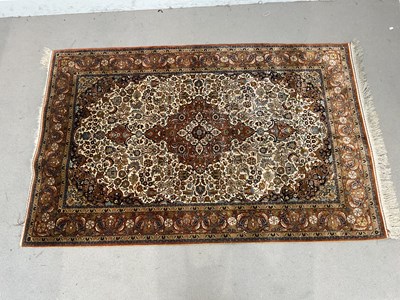 Lot 178 - A good quality orange ground silk on silk...