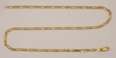 Lot 1464 - An 18ct white and yellow gold figaro link...