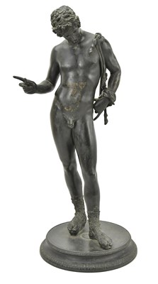 Lot 437 - A large bronze figure representing Narcissus,...