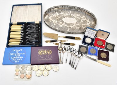 Lot 500 - A collection of silver plate and assorted...