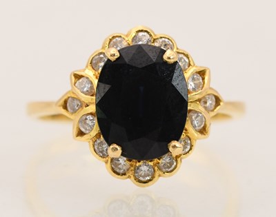 Lot 1397 - An 18ct yellow gold dress ring, with large...