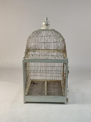 Lot 655 - A painted birdcage, height 73cm, width 38cm,...