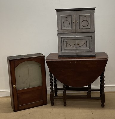 Lot 646 - A painted wall hanging cabinet, height 69cm,...