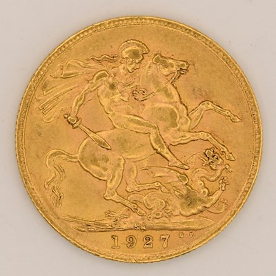 Lot 1607 - A George V full sovereign, 1927, South Africa...