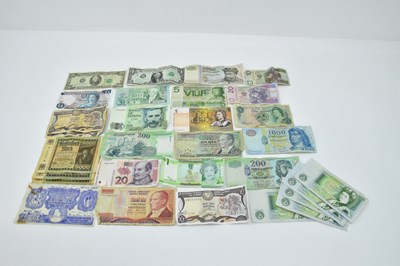 Lot 1771 - Various UK and world banknotes, including five...