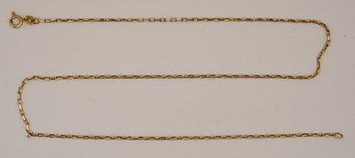 Lot 1490 - A 9ct yellow gold dainty link necklace with...