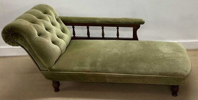 Lot 612 - A Victorian mahogany framed chaise longue,...
