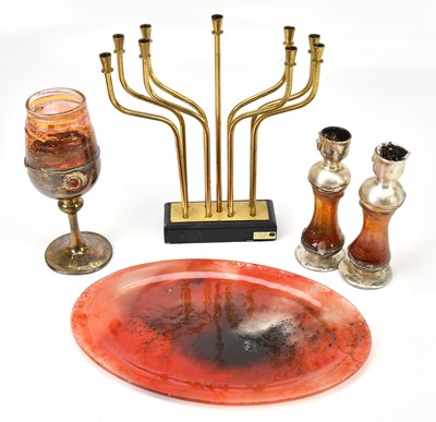 Lot 1459 - A sterling silver mounted glass with internal...