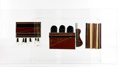Lot 1247 - Three contemporary glass panels with relief...