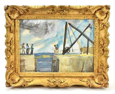 Lot 1532 - CHARLES BREAKER; watercolour, 'Fishermen at...