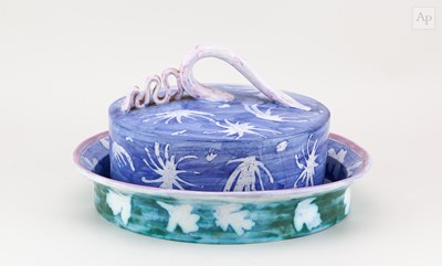 Lot 576 - RUTH ACKER; a slip decorated earthenware...