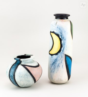 Lot 32 - AMANDA BALDWIN; a tall cylindrical slip...