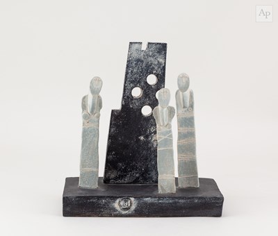 Lot 328 - JOHN MALTBY (1936-2020); 'Figures and Ruins',...