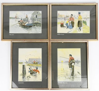 Lot 702 - EDMUND G FULLER; a group of four watercolours,...