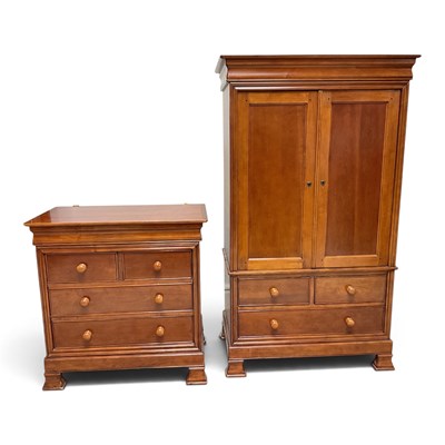 Lot 72 - SIMON HORN; a modern cherrywood wardrobe, and...