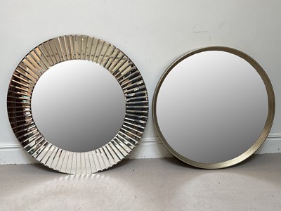 Lot 14 - Two large decorative modern circular wall mirrors