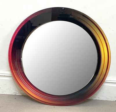 Lot 17 - A contemporary art glass wall mirror of...