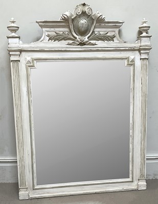 Lot 15 - A late Victorian wall mirror, with fluted side...