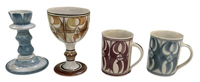 Lot 809 - ALAN CAIGER-SMITH; a studio pottery painted...