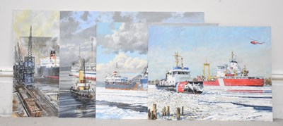 Lot 1502 - EDGAR HODGES (1928-2025); four oils on board,...