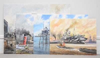 Lot 1503 - EDGAR HODGES (1928-2025); four oils on board,...