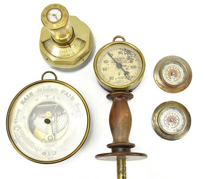 Lot 247 - W GERRARD; a brass wall barometer, a Cambridge...
