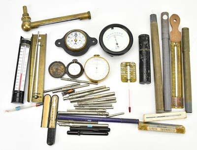 Lot 240 - L CASELLA; a pocket aneroid barometer and...