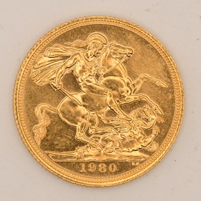 Lot 1618 - An Elizabeth II full sovereign, 1980.