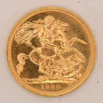 Lot 1619 - An Elizabeth II full sovereign, 1980.