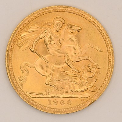 Lot 1621 - An Elizabeth II full sovereign, 1966.
