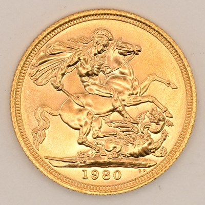 Lot 1622 - An Elizabeth II full sovereign, 1980.