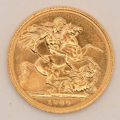 Lot 1624 - An Elizabeth II full sovereign, 1980.