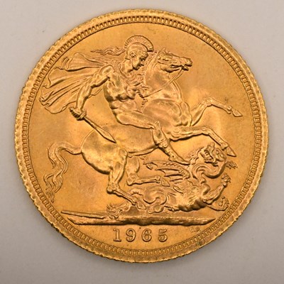 Lot 1627 - An Elizabeth II full sovereign, 1965.