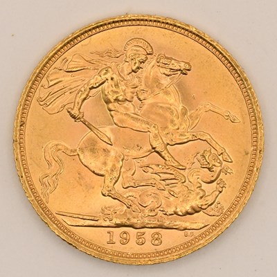 Lot 1633 - An Elizabeth II full sovereign, 1958.