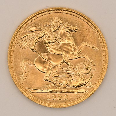 Lot 1635 - An Elizabeth II full sovereign, 1980.