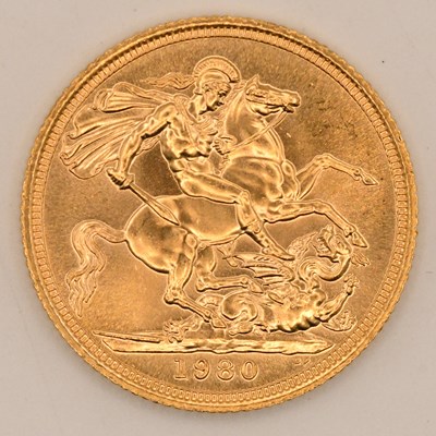 Lot 1636 - An Elizabeth II full sovereign, 1980.