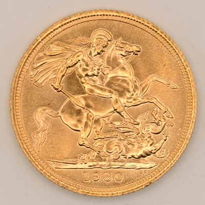 Lot 1637 - An Elizabeth II full sovereign, 1980.